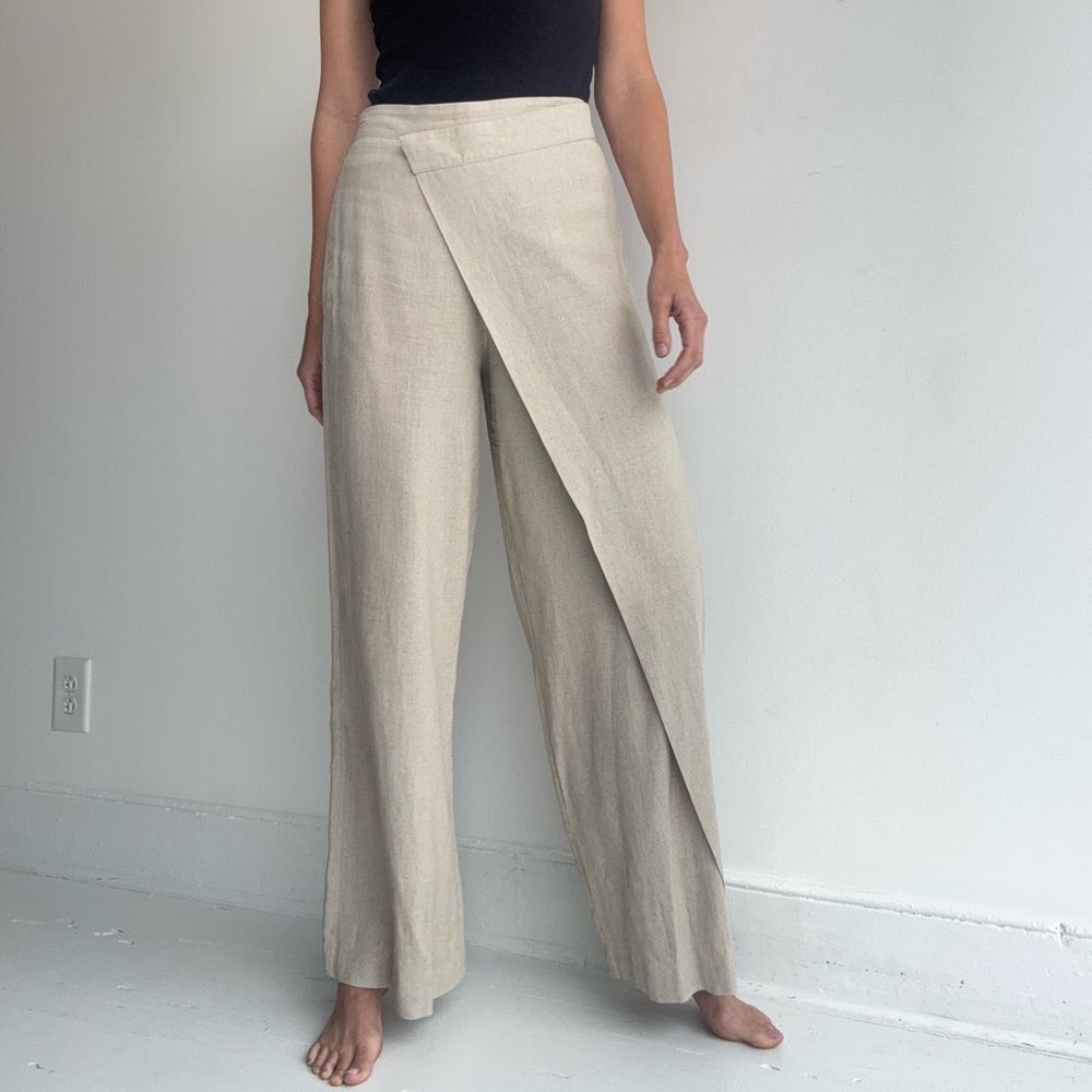 Zara Beige Wrap Trousers